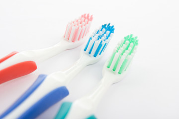 Red, green and blue toothbrush