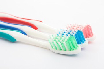 Red, green and blue toothbrush