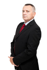 Mature businessman isolated on white