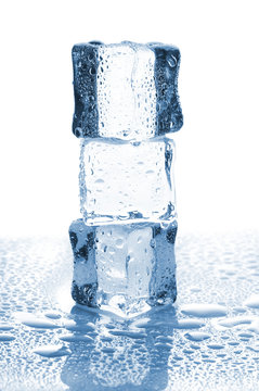 Three ice cubes in stack