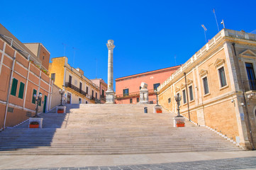 Roman columns. Brindisi. Puglia. Italy. - obrazy, fototapety, plakaty