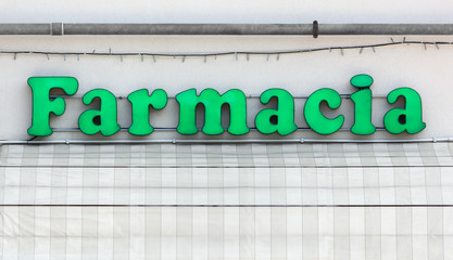 Lighted Italian Pharmacy Sign