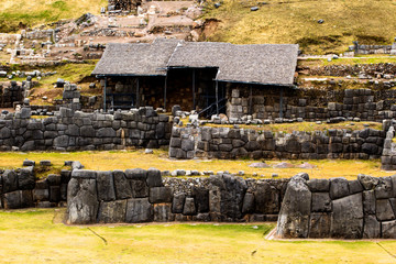 View of Sacsayhuaman wall, in Cuzco, Peru.