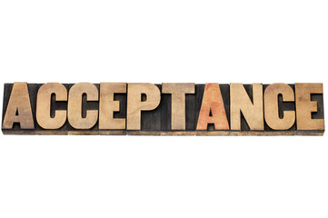 acceptance word in wood type