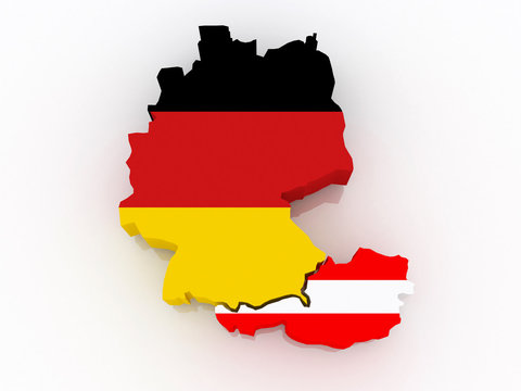Map of Germany and Austria.
