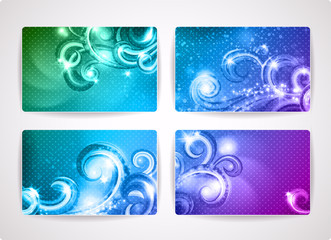 Set of colorful vector business cards