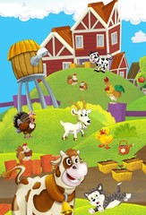 Obraz na płótnie Canvas The farm life - illustration for the children