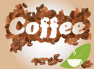 Coffe background with coffee cup, vector