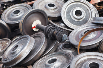 recycled train wheels