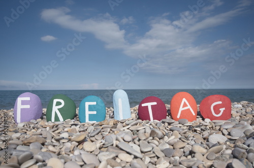 &quot;Freitag, fifth day of the week in german language&quot; Stock photo and