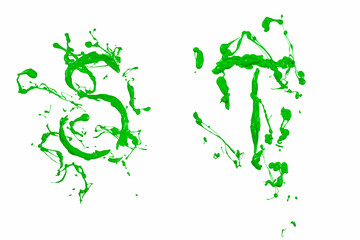S and t painted green