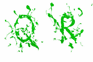 Q and r painted green