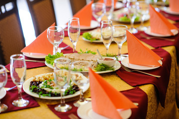 Fine restaurant dinner table place setting