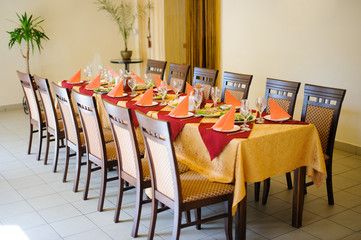 Fine restaurant dinner table place setting