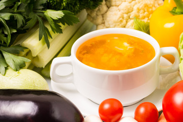 Fresh Vegetable Soup with Vegetables