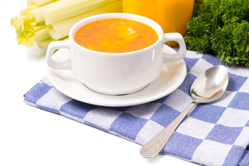 Bowl of Soup isolated on White Background