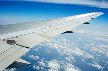 Fototapeta na wymiar Wing of an aircraft
