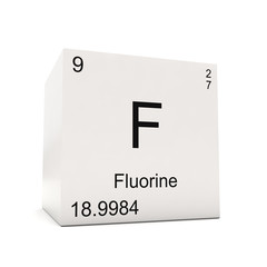 Cube of Fluorine - element of the periodic table