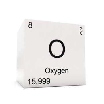 Cube of Oxygen - element of the periodic table