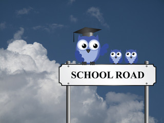 School Road street name sign