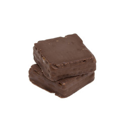 chocolate waffle bar isolated on white background