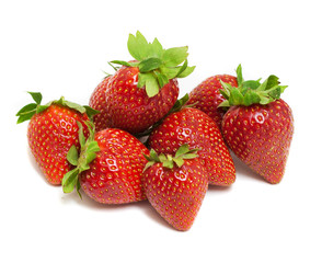 fresh strawberries on white background