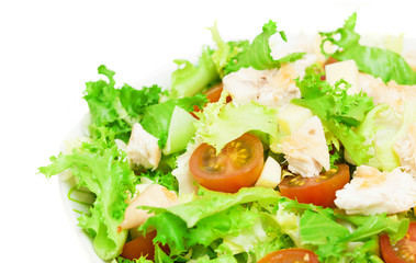 mediterranean salad on white background