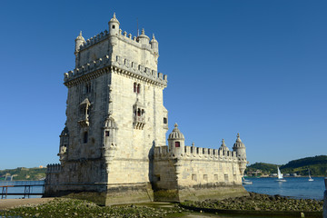 Fototapeta na wymiar Belem Tower, wpisanego na Listę Światowego Dziedzictwa UNESCO, Lizbona, Portugalia