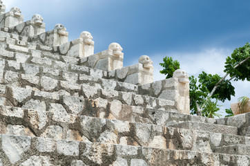 Skull Bannister at Xcaret