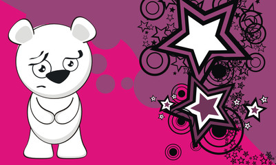 polar bear funny cartoon background vector7