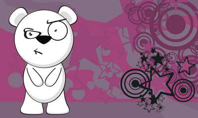 polar bear funny cartoon background vector4