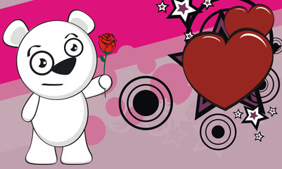 polar bear funny cartoon background vector