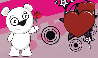 polar bear funny cartoon background vector