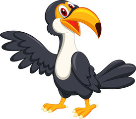 ute toucan bird cartoon waving © tigatelu