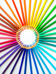 Colour pencils in circle sign