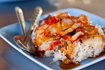rice with roasted pork