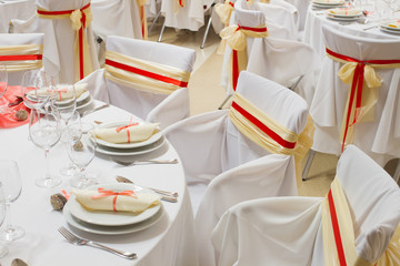 table set for wedding or another catered event dinner