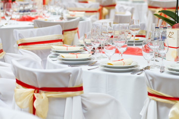 table at the wedding reception