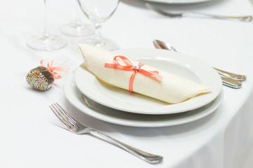 wedding dinner plate on table