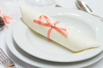 wedding dinner plate on table