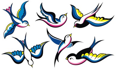 Swallow vintage tattoo