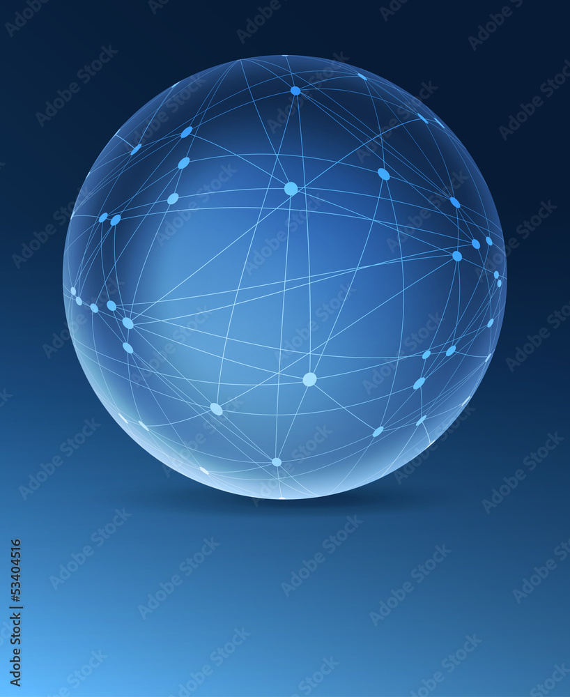 Poster global communications concept. vector