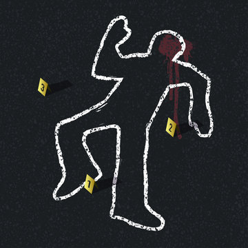 Crime scene illustration, vector