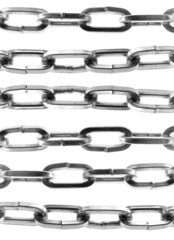 Chrome shiny chains isolated on white