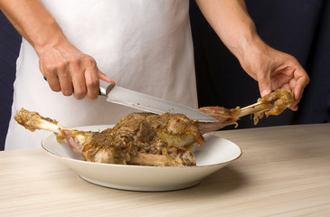 Roast leg of lamb