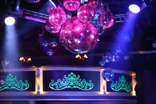 The part of interior of the nightclub