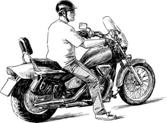 Fototapeta na wymiar person on a motorcycle