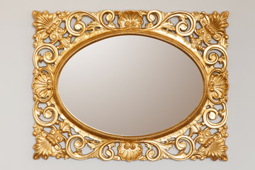 Golden mirror frame