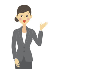 スーツ女性　案内