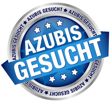 Button Banner "Azubis gesucht" blau/silber